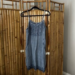 Earthbound Blue Bohemian dress with pockets